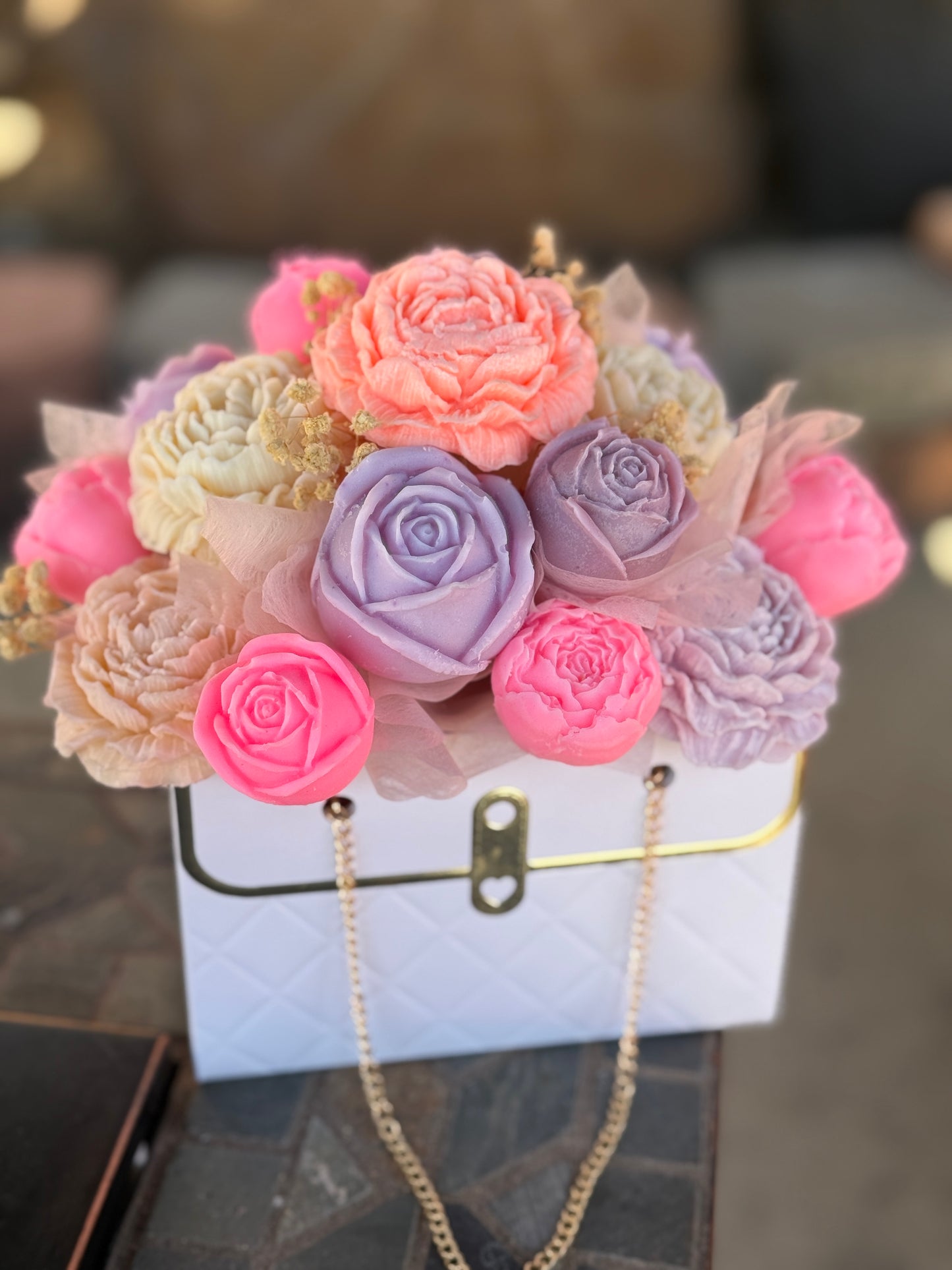 In Bloom Collection – Mixed Floral Wax Melt Bouquet - Purse Box