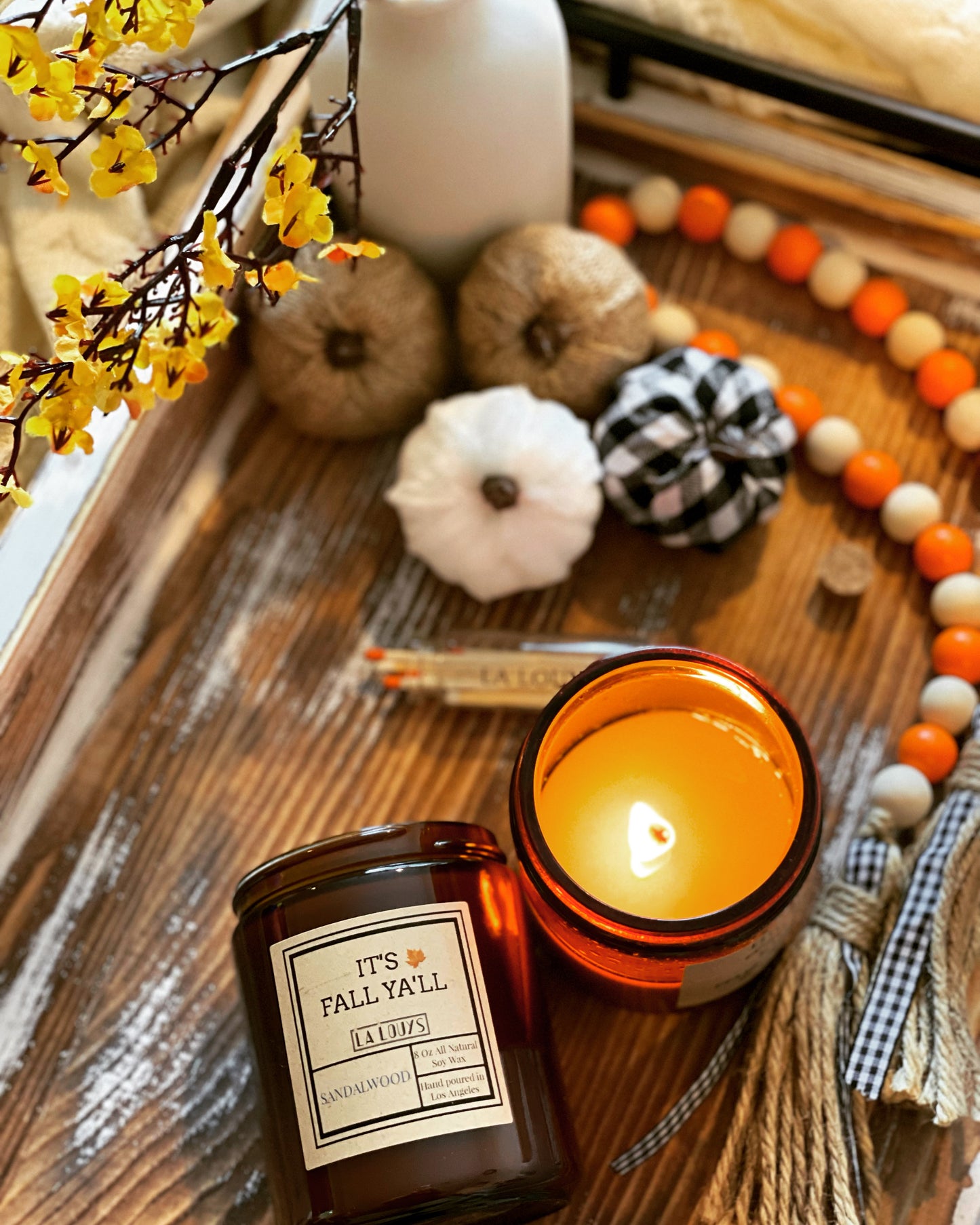 8oz Custom Label Amber Candle