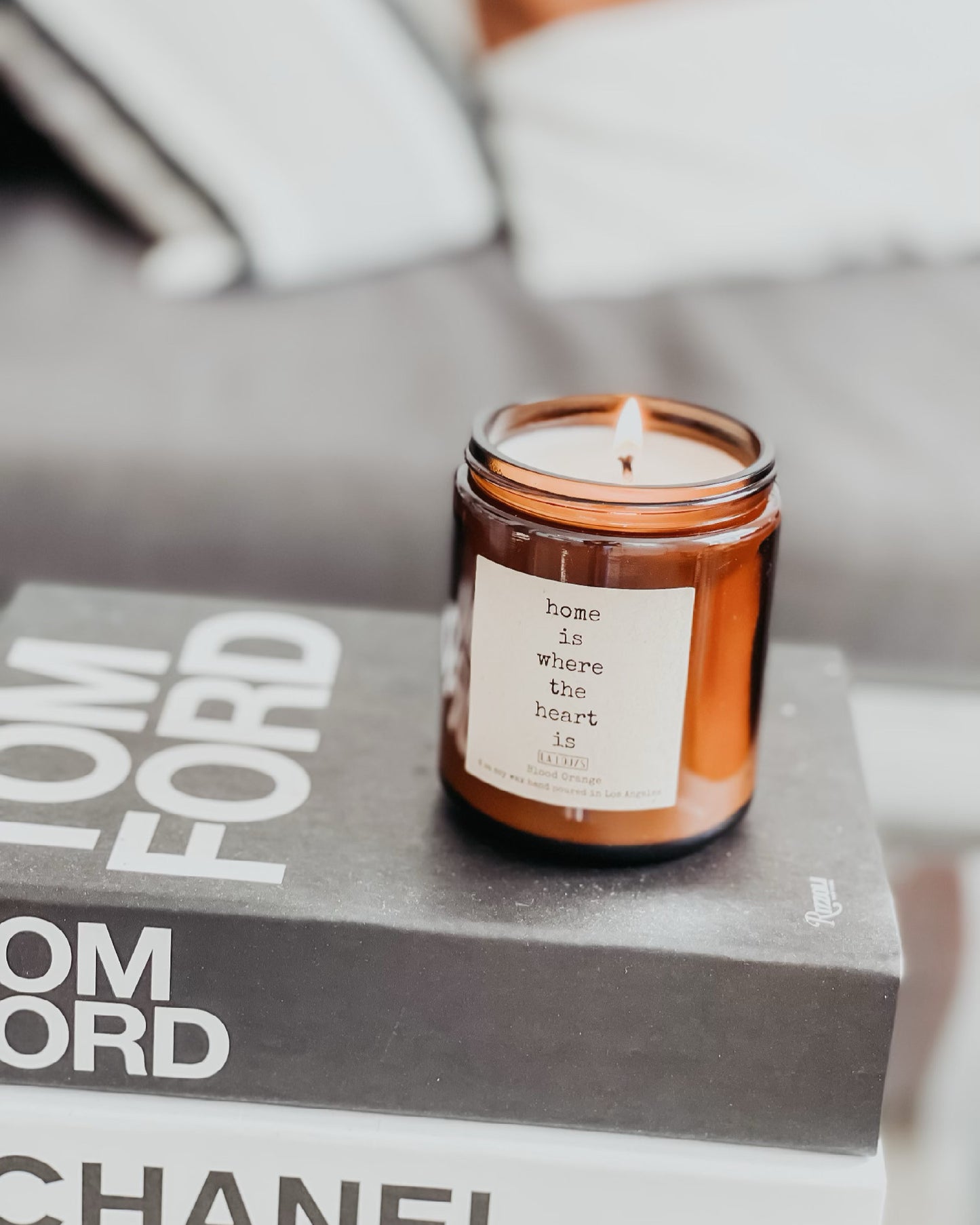 8oz Custom Label Amber Candle