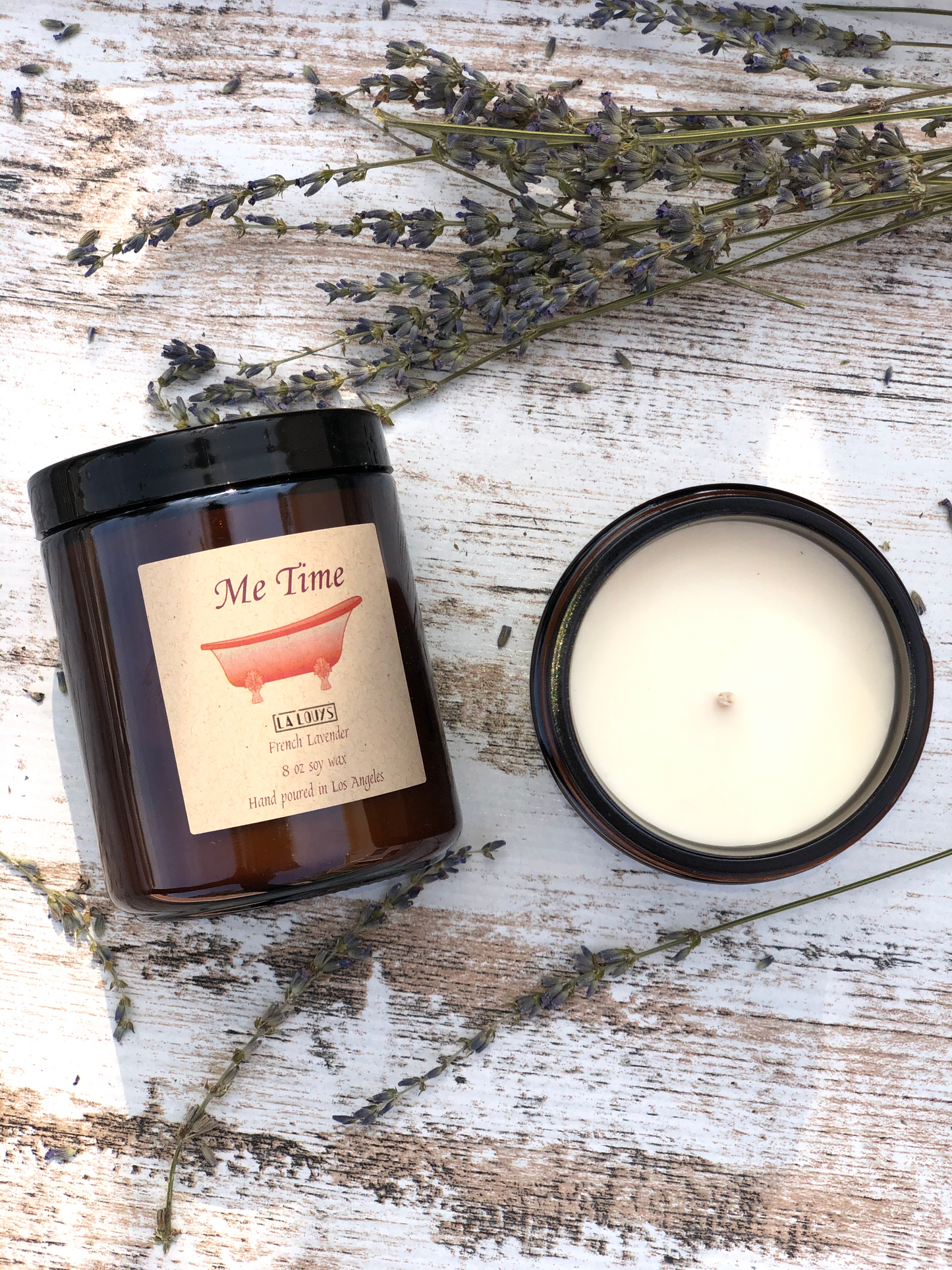 8oz Custom Label Amber Candle