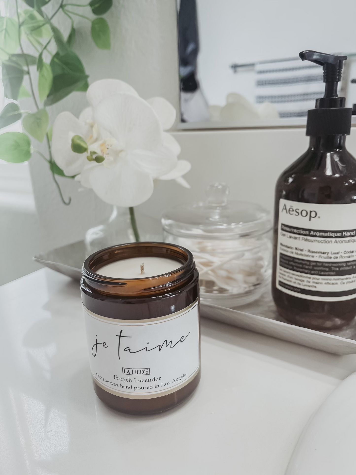 8oz Custom Label Amber Candle