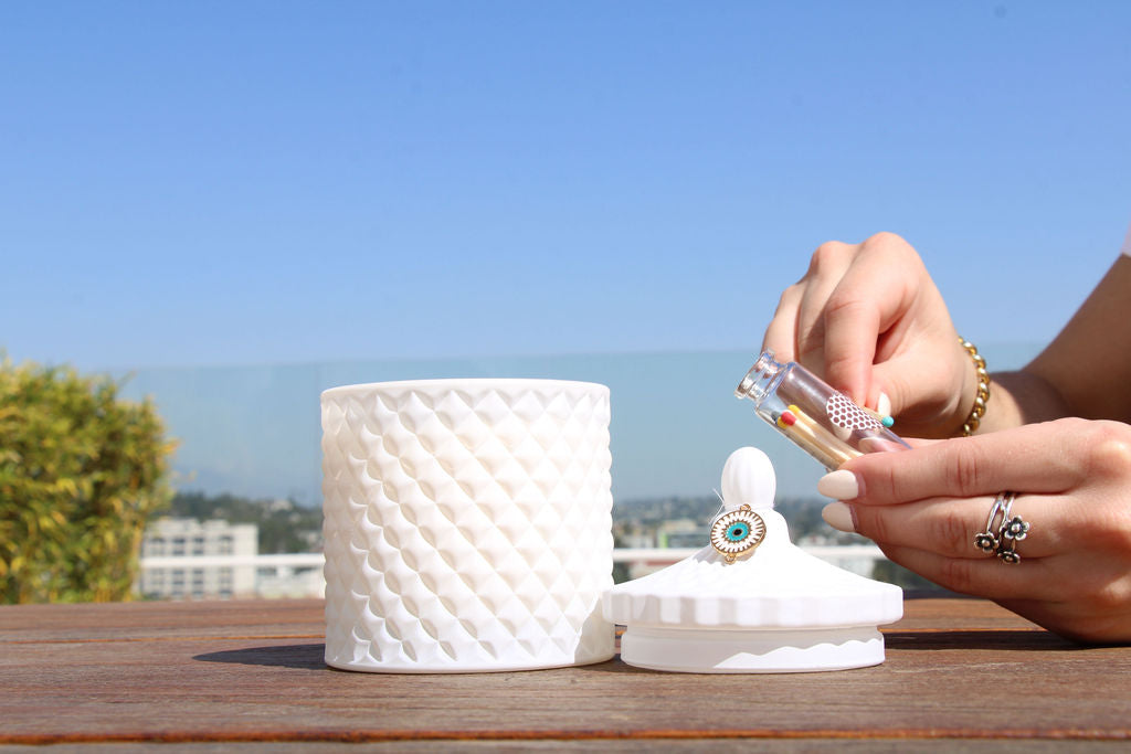 9 oz Vintage Glass Quilted Candle