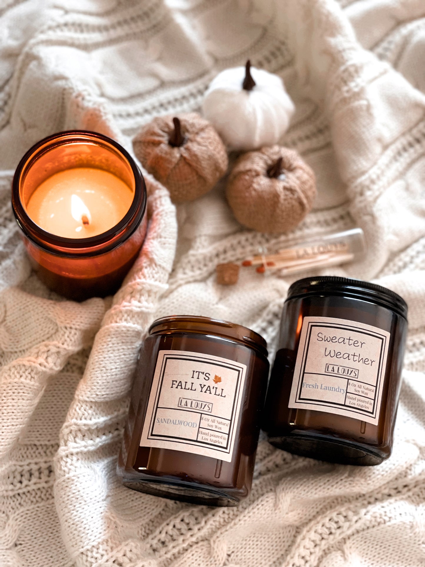 8oz Custom Label Amber Candle